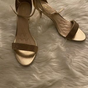 Gold strappy heel